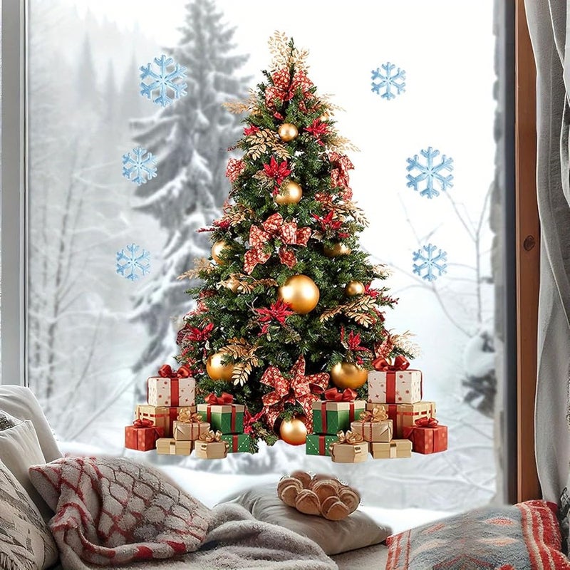 Christmas Window Cling Stickers Pine Needle Ball Decorations For Glass Holiday Party - Image 4